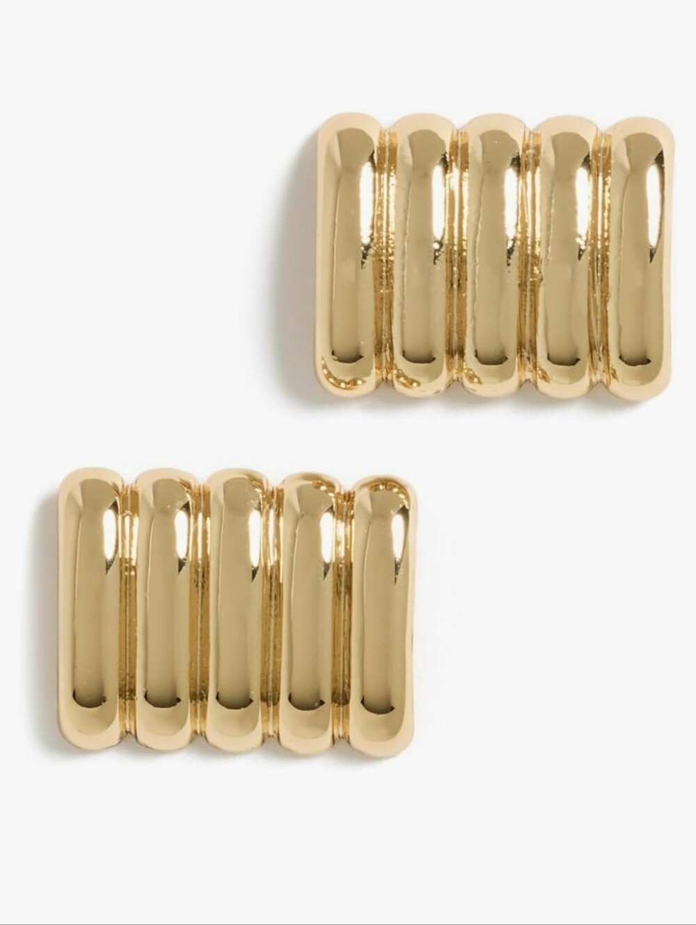 Heaven Mayhem Clemmie Earrings Ribbed Goldtone New